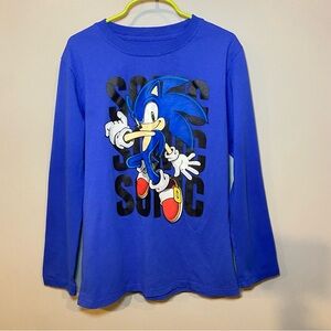 Sonic The Hedgehog Graphic Shirt Long Sleeves Boys Size Medium 7-8
